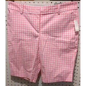 Talbot's Women's Shorts 4P Pink White Plaid Checker